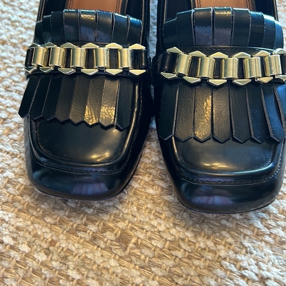 ASOS DESIGN Spencer mid-heeled chain loafers in black size 9 - Picture 2 of 5